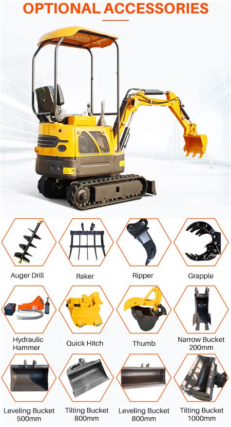 chinese mini excavator attachment sets